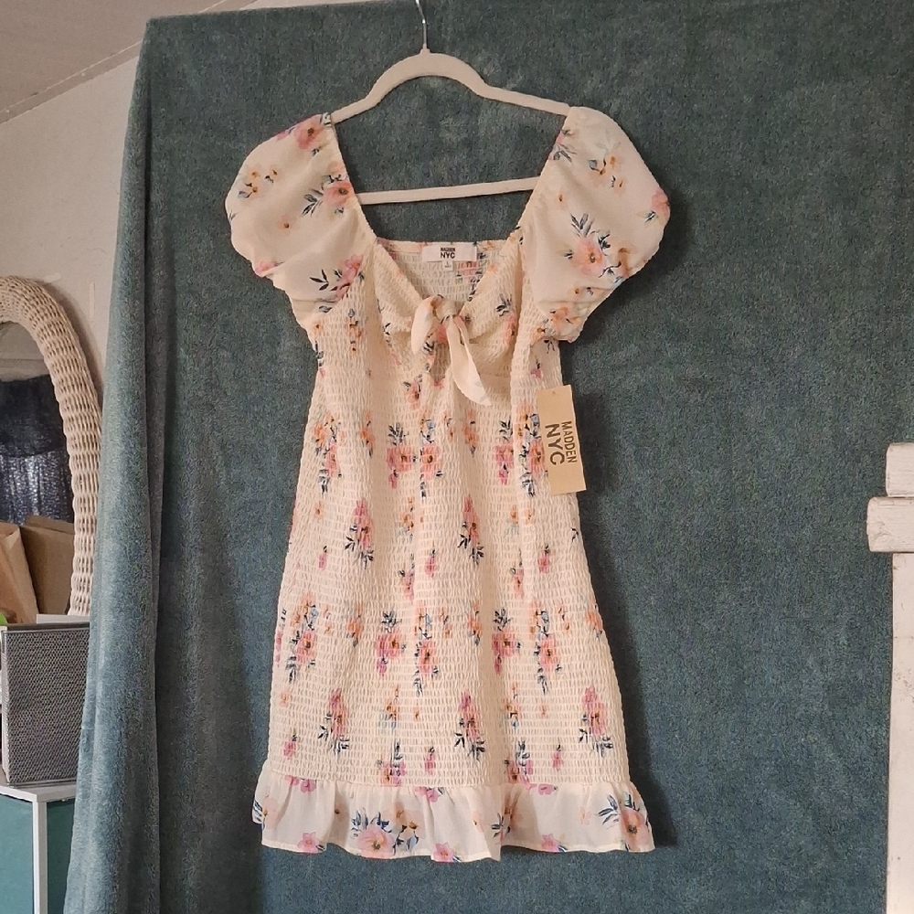 Wild Fable Floral Midi Dress - Cream